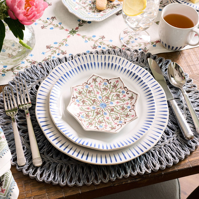Sitio Stripe 16 - Piece Place Setting - Service for 4, Delft Blue