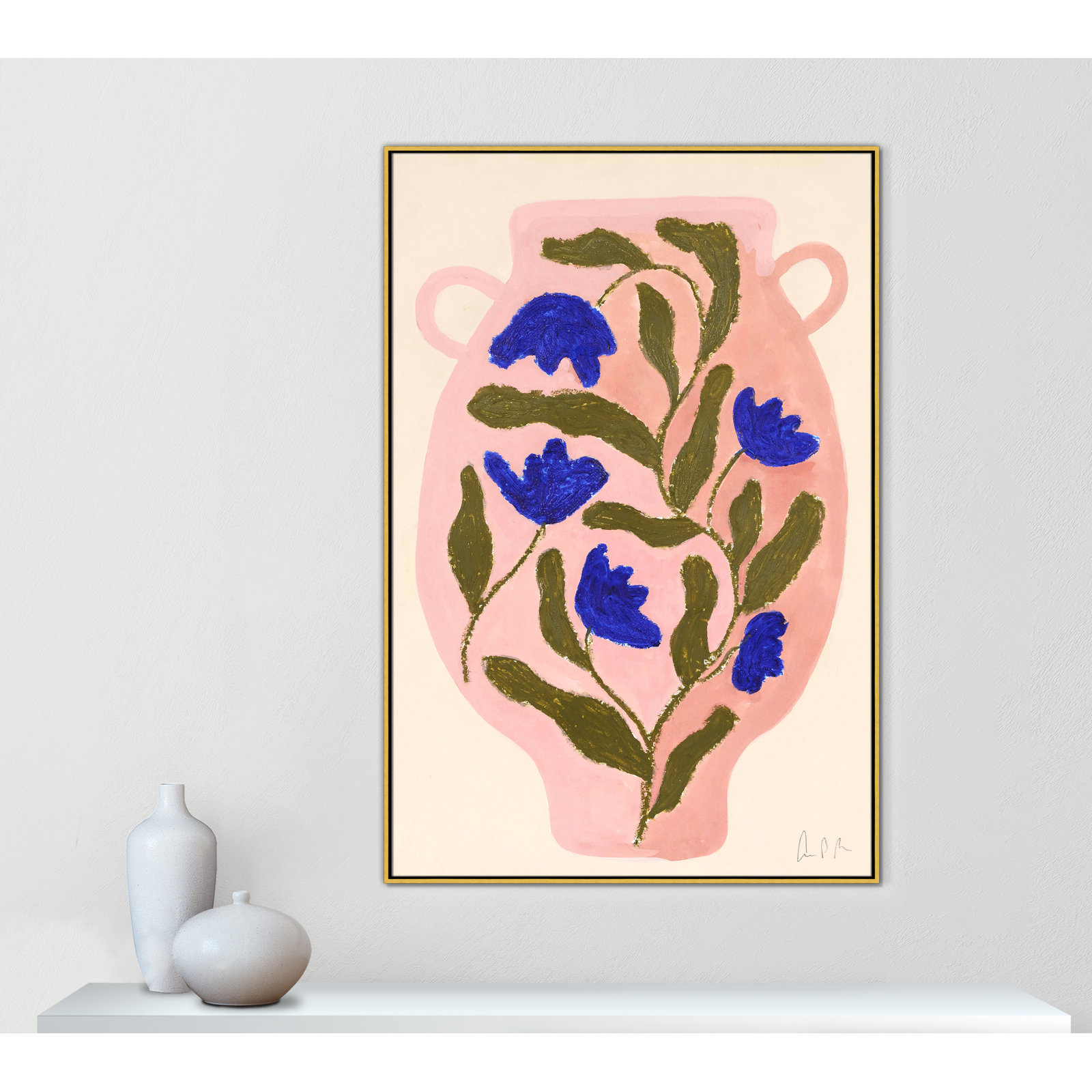 Vase No. 01 Print by Camilla Bergqvist, Gold, 61.5" H x 41.5" W