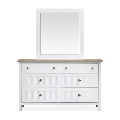 Double Drawer Dresser With Portrait Mirror
