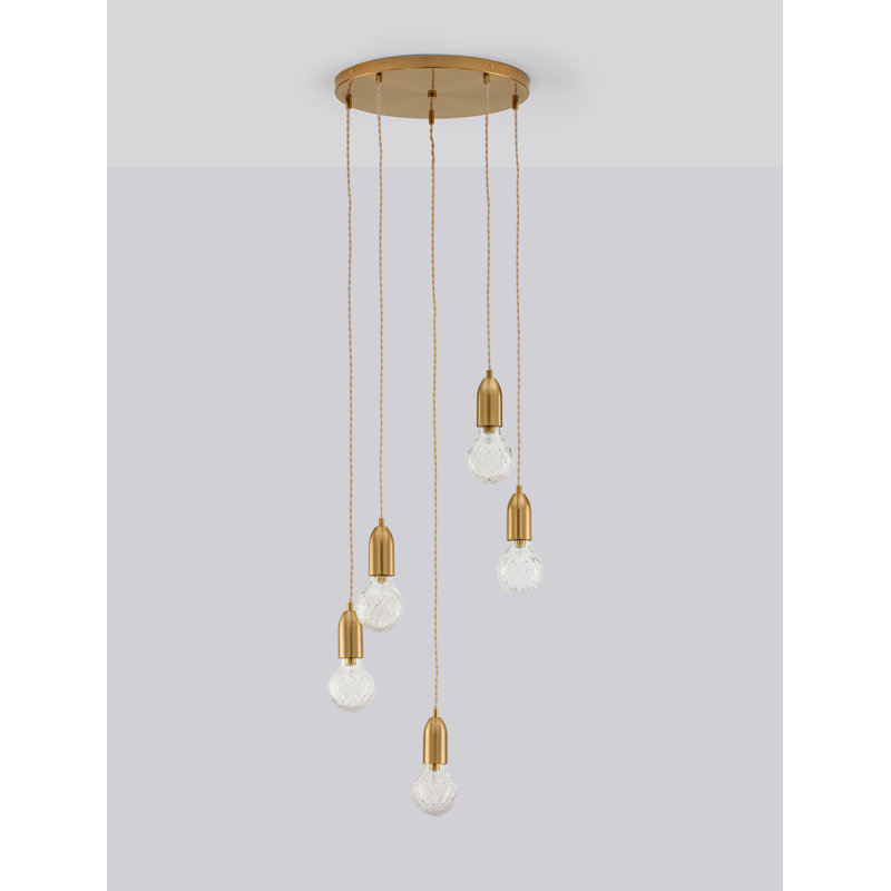 5 - Light Brass Gold Cluster Pendant