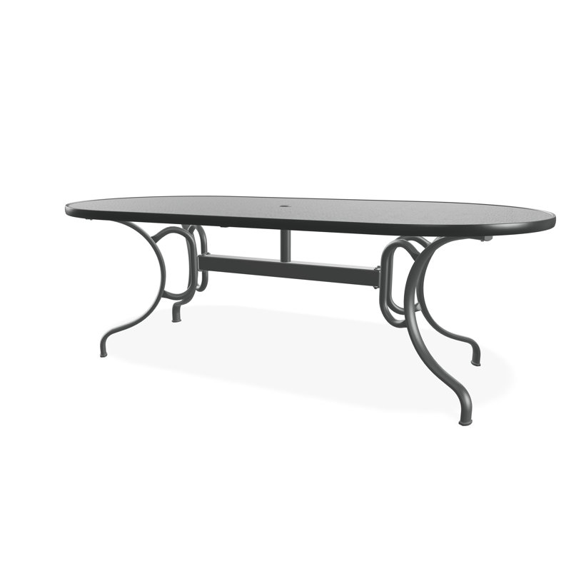 Outdoor Oval Dining Table, Gray/Graphite