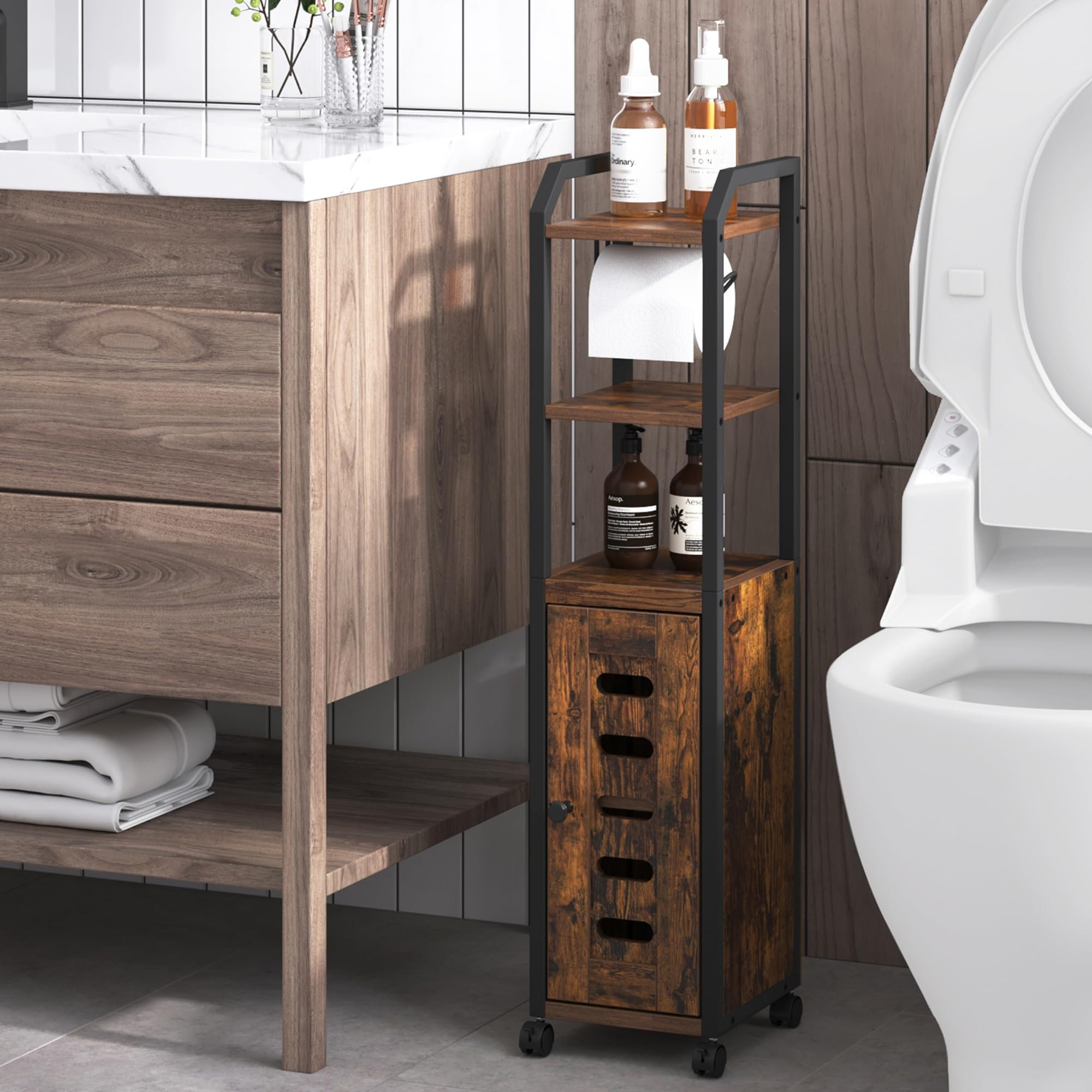 17 Stories Bathroom Storage Cabinet - Toilet Paper Storage Cabinet ...