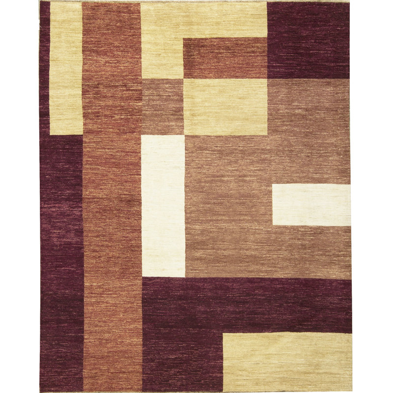 Hand-Knotted High-Quality Purple and Wine Area Rug