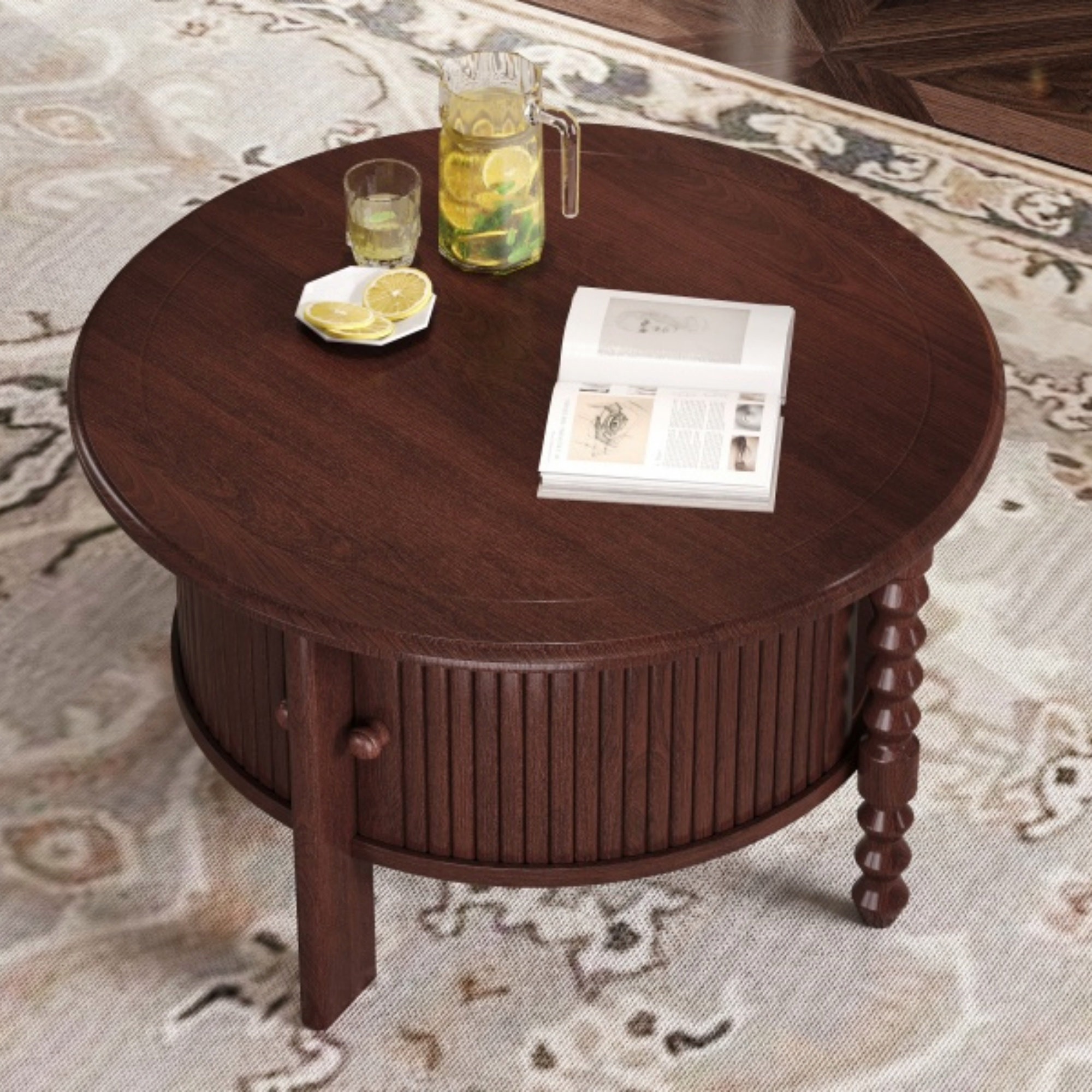 Black Ceramic Vase, Decorative Terracotta Vase with Handle, Round ...