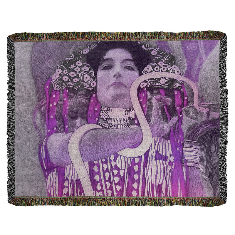 Jeté en coton gustav klimt, hygeia, Rose