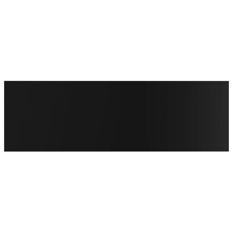 Bookshelf Boards 8 pcs Engineered Wood, (8 Shelves) 0.6" H x 31.5" W x 7.9" D, Gloss Black