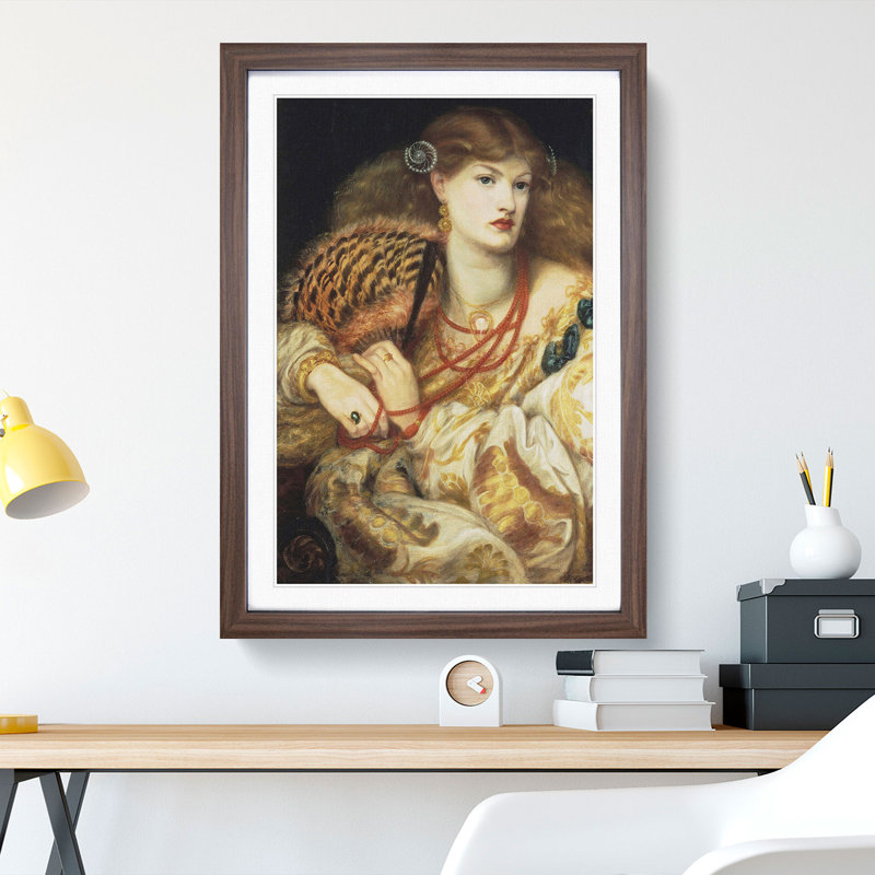 Monna Vanna by Dante Gabriel Rossetti - Picture Frame Painting, 36cm H x 27cm W x 2cm D, Walnut