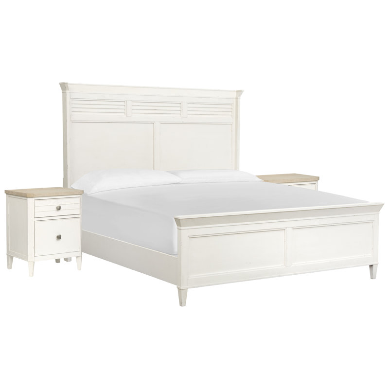 Très grand lit à panneau Giordano, 3 Pcs: Bed, 2 Nightstands, Très grand