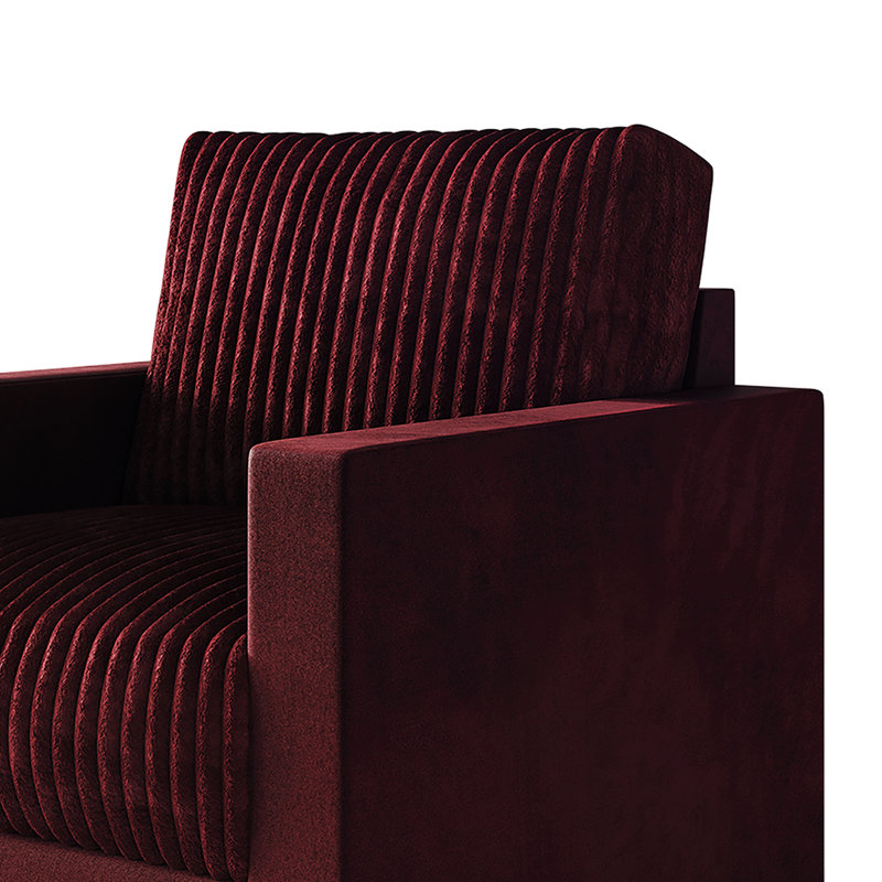 Fauteuil en velours 31,72 po Shadybrook, Velours rouge