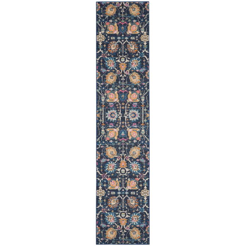 Verda Navy Blue Area Rug, Runner 2'2" x 10'