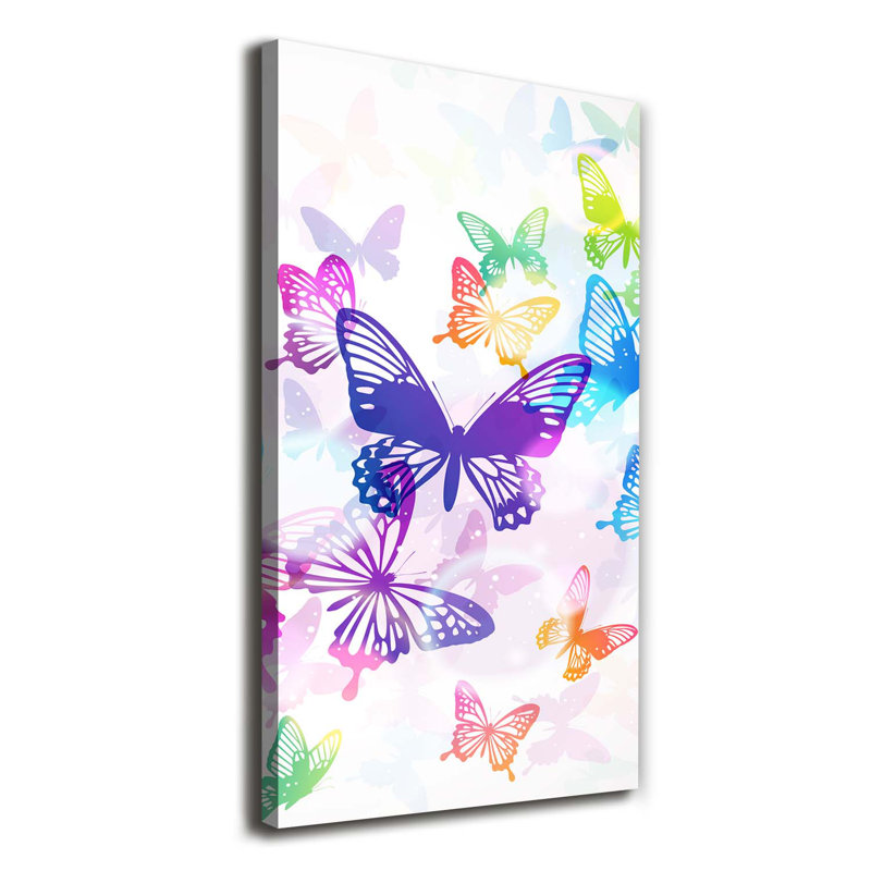 Colourful Butterflies - Wrapped Canvas Print