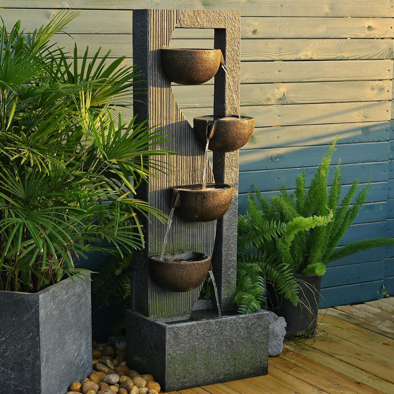Drummans Hand Crafted Weather Resistant Floor Fountain with Light