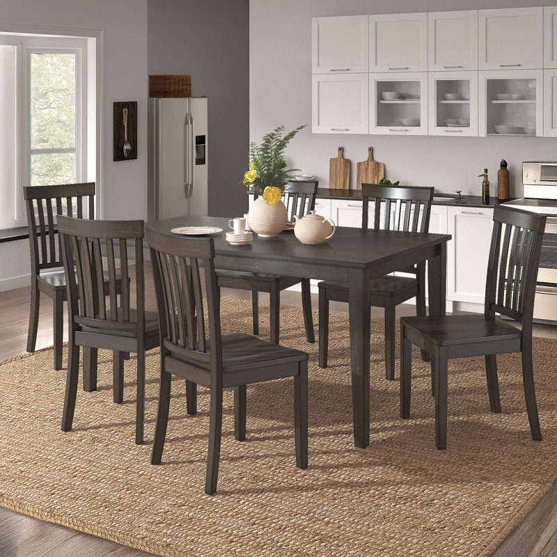 Ensemble repas 6 personnes Phillipston, Noir antique