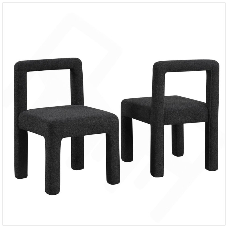 Ensemble de chaises de salle à manger rembourrées Boucle, Blanc