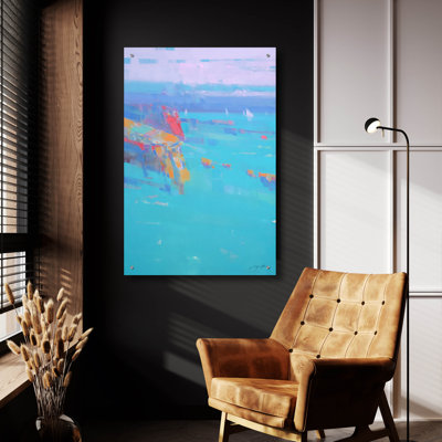 Ivy Bronx 'Turquoise Bay' by Vahe Yeremyan Acrylic Glass Wall Art