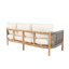 Canapé d'extérieur en bois d'acacia 3 places avec coussins Harrill-1757011203
