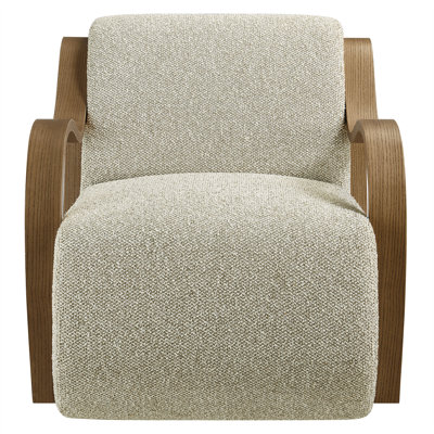 Grimsby Lattice Boucle Accent Armchair In Marble