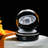 3D Saturn Crystal Ball with LED Base, Laser Engraved Glass Sphere for Gift.