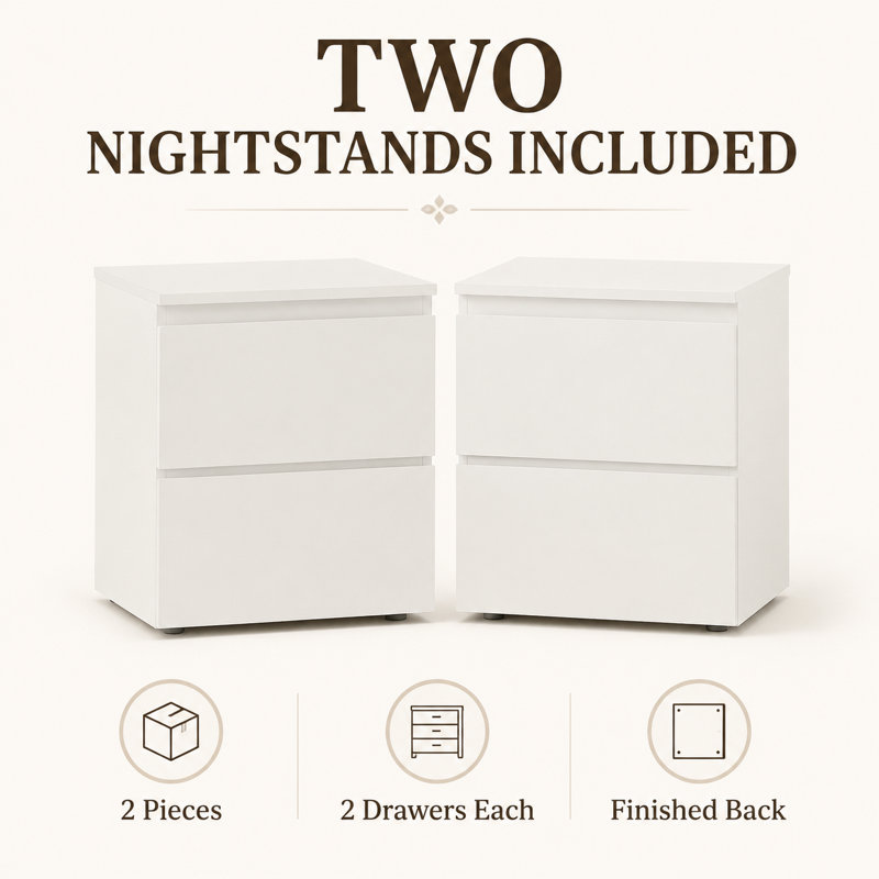 15.7'' W Nightstand, White