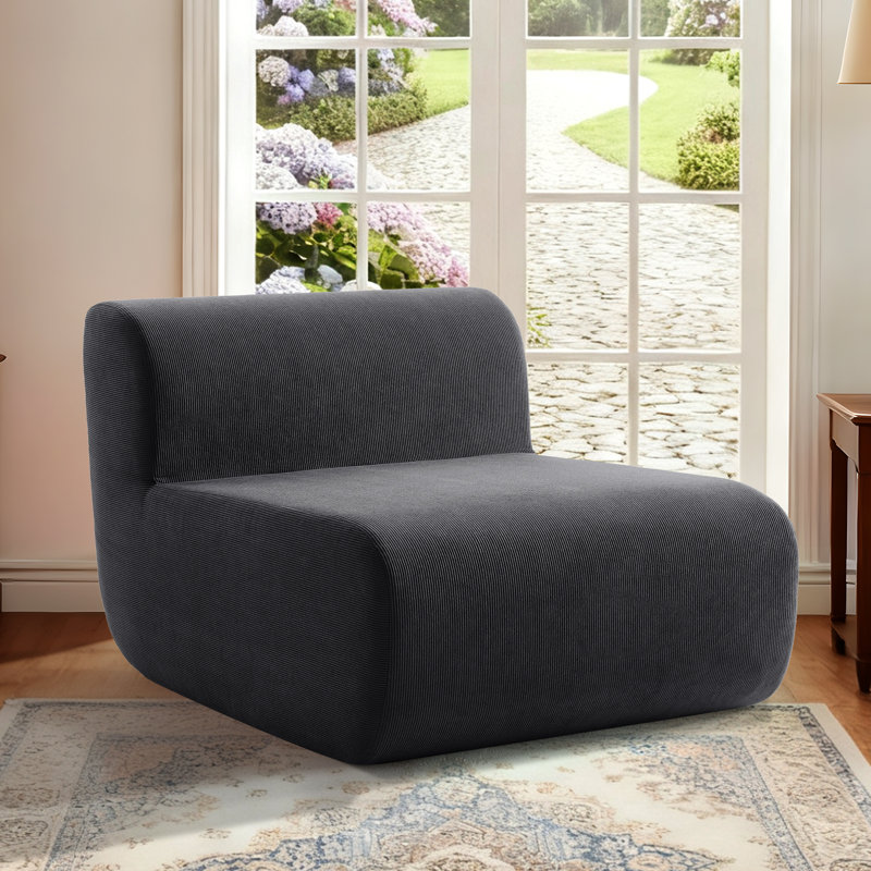 Boneless Boneless Floor Sofa Chair, Comfy Accent Chair, Togo Sofa , Corduroy Lazy Bean Bag Chairs for Living Room, Bedroom, Fireside, No Assembly Required, Washable Cover, Ships in a Box