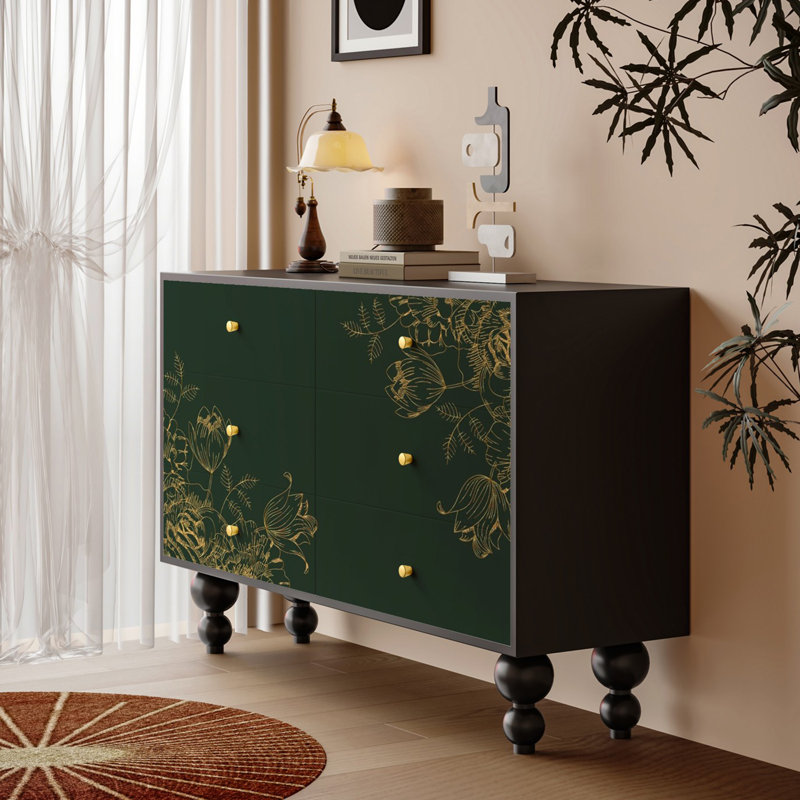 Commode à tiroir Retro Aesthetic, Noir