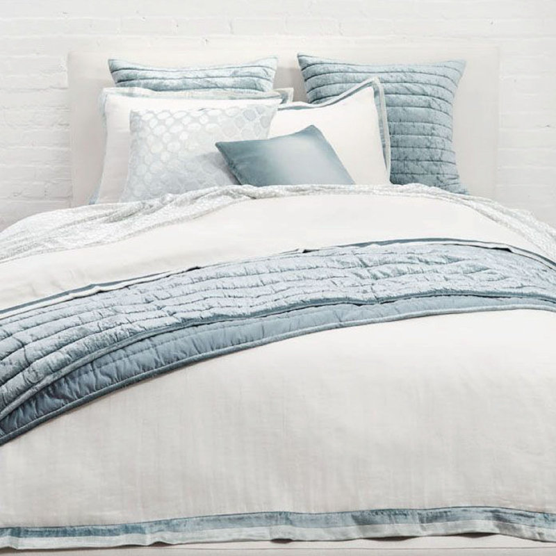 Channel Velvet Quilt, Mineral, Queen Quilt