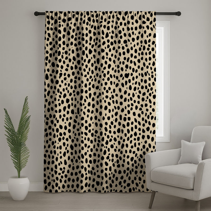 Rideaux de fenêtre beige, voilages et voilages à motif animal - 1 panneau, 50 po x 92 po - 1 panneau, Blocage