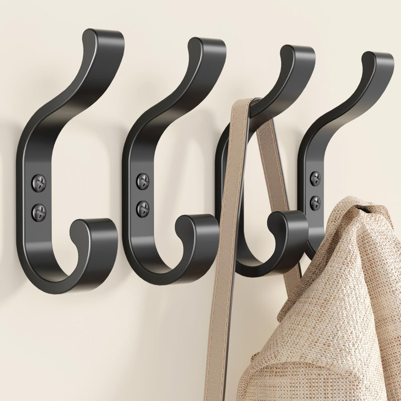 Metal Wall Mounted Required Wall Hook, Black