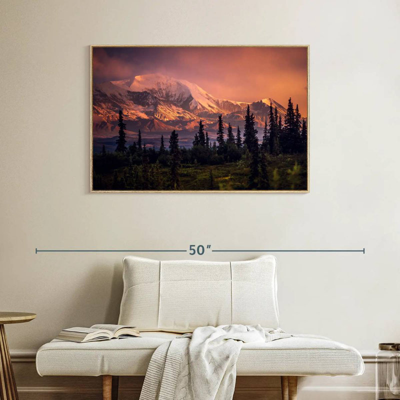 Denali et forêt Denali, Cadre flottant en bois naturel, 40 po x 27 po