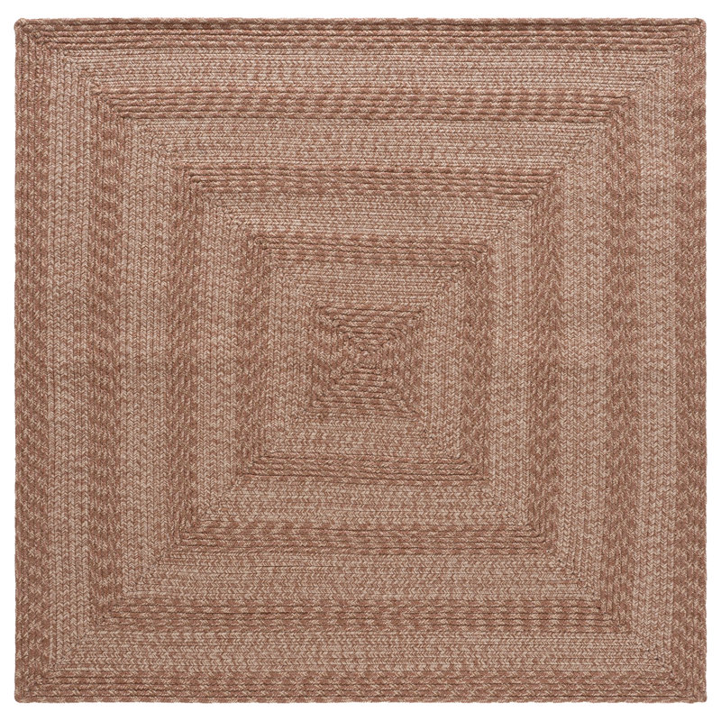 Braided 265 Hand Woven Performance Machine Washable No Pattern Rug, Square 5'