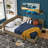 85.5 Inch W Queen Size Upholstered Tufted Daybed Frame With Backrest And Armrests Black Velvet-1755589751