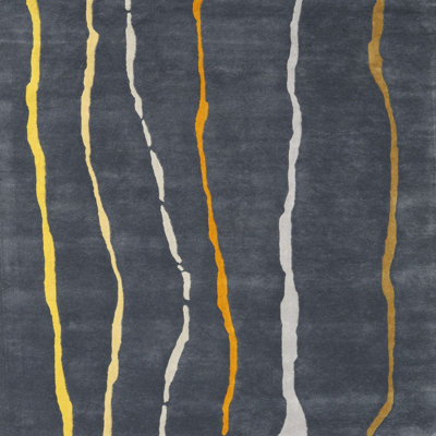Tapis abstrait gris / jaune Adalet