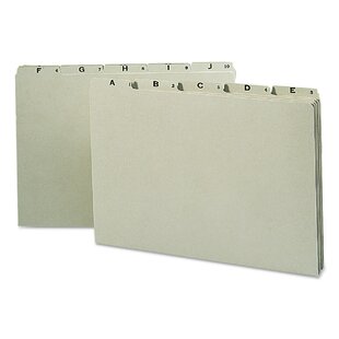 Recycled Top Tab File Guides, Alpha, 1/5 Tab, Pressboard, Legal, 25/Set