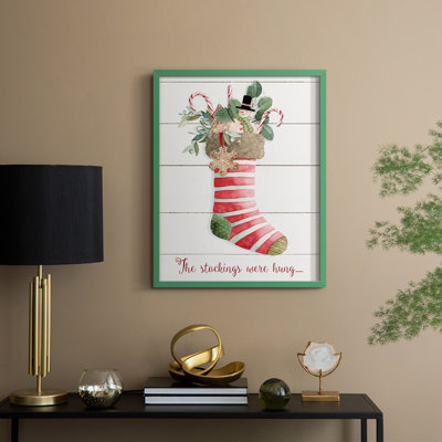 Comfy Cozy Stocking III Framed Print - Solid Wood