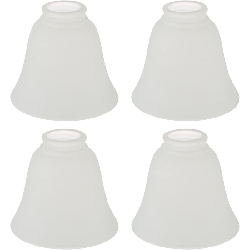 Frosted Glass Bell Ceiling Fan Replacement Shades, Set of 4