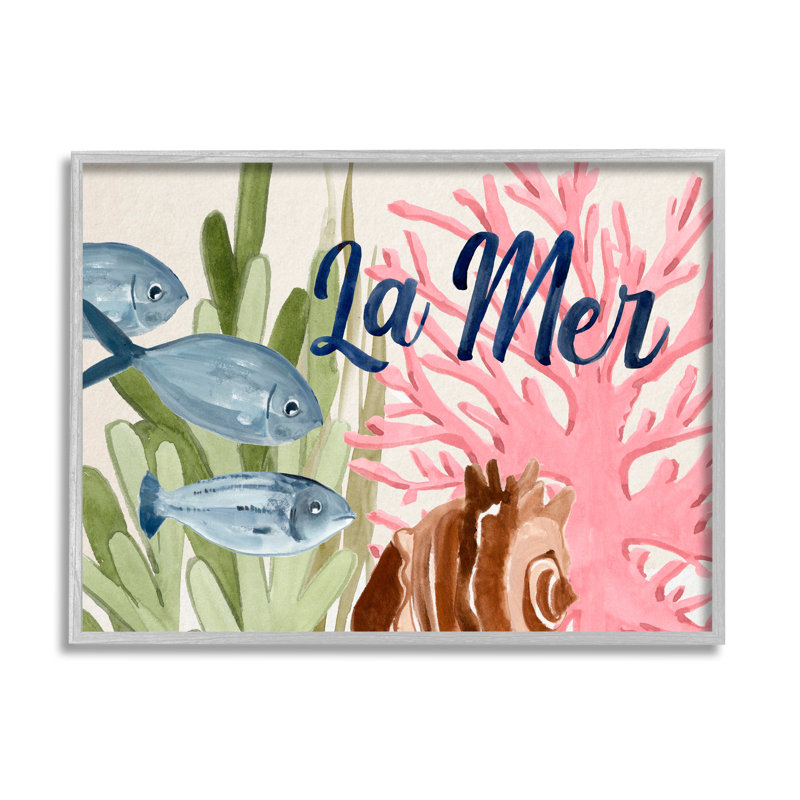 Poissons peu profonds La Mer, H 20 po x l 20 po x P 1,5 po, Estampe numérique Farmhouse