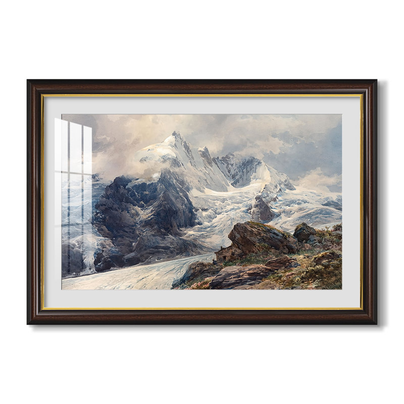 The Grossglockner, 1880 - Edward Theodore Compton - Toile encadrée sur mesure, Oui, Walnut Gold Lip, 30 x 44
