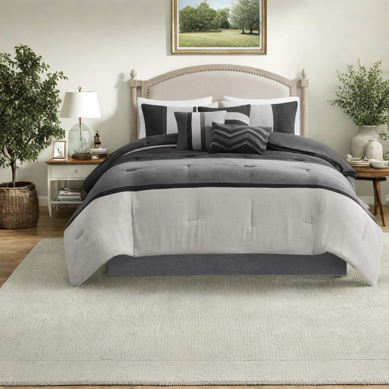 Ensembles de literie confortables, simili suède Cal King Modern Rustic Home Comfort