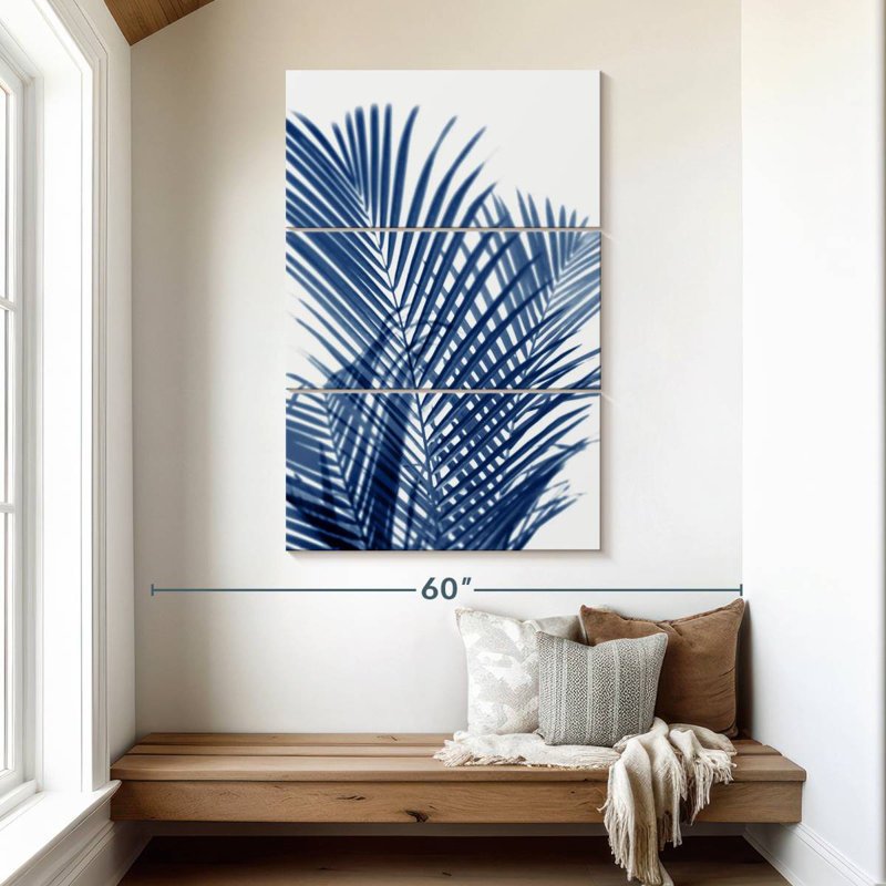 Palm Shadows indigo I, H 50 po x l 32 po