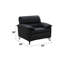 Chaise Eilene, cuir fleur noir