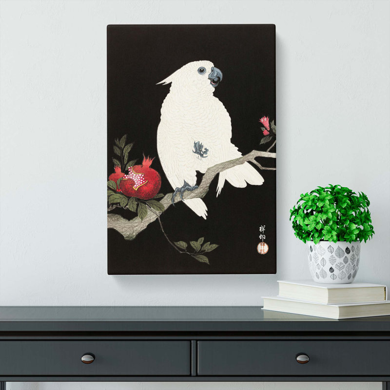 Cockatoo & Pomegranate by Ohara Koson - Wrapped Canvas, 50cm H x 35cm W x 3cm D