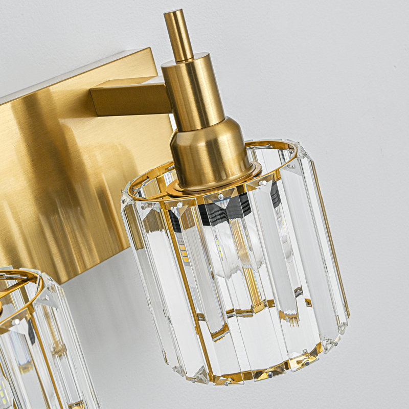Éclairage pour meuble-lavabo à intensité variable Taevion, Trois lumières, Doré