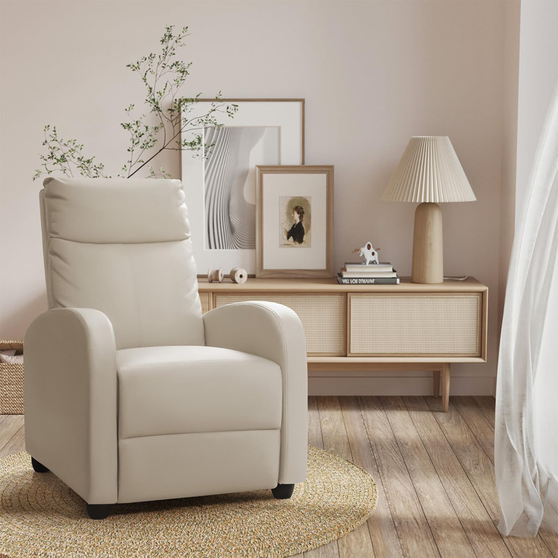 Recliner Chair with Lumbar Support, Beige