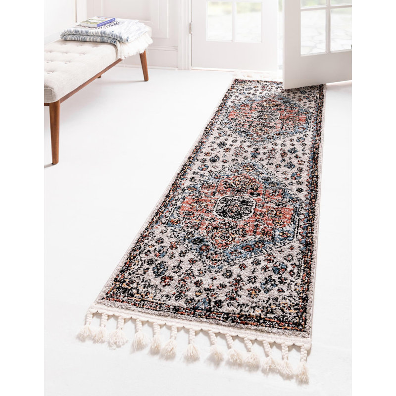 Tapis gris Albia, Tapis de couloir 2 pi 7 po x 13 pi