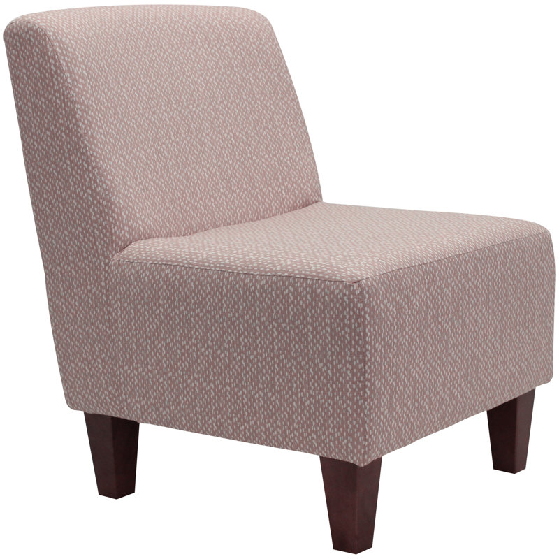 Adamski Upholstered Slipper Chair, Max Pink Blush Microsuede