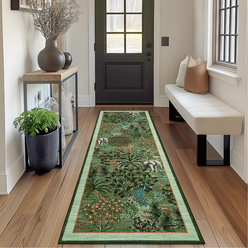 Machine Washable Rug Non-Slip Area Rug Durable Floor Carpet Easy-Cleaning Rug for Living Room Playroom Bedroom