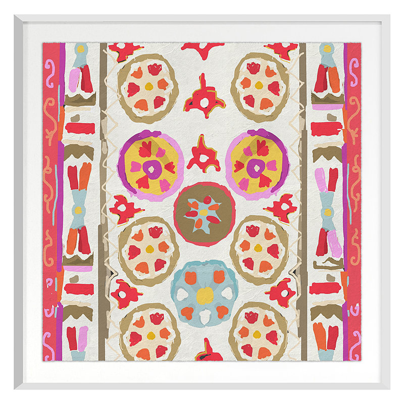 Tribal Cream Print by Dana Gibson, White, 40" H x 40" W x 1.75" D