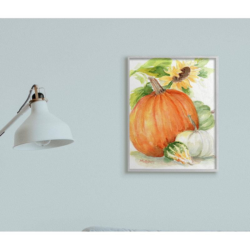 «Pumpkin Sunflower and Gourd Fall Farm Harvest», reproduction d'art, Estampe numérique Farmhouse