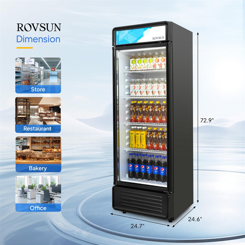 Réfrigérateur à boissons 25 pouces 12,2 pi cu 280 W 115 V noir