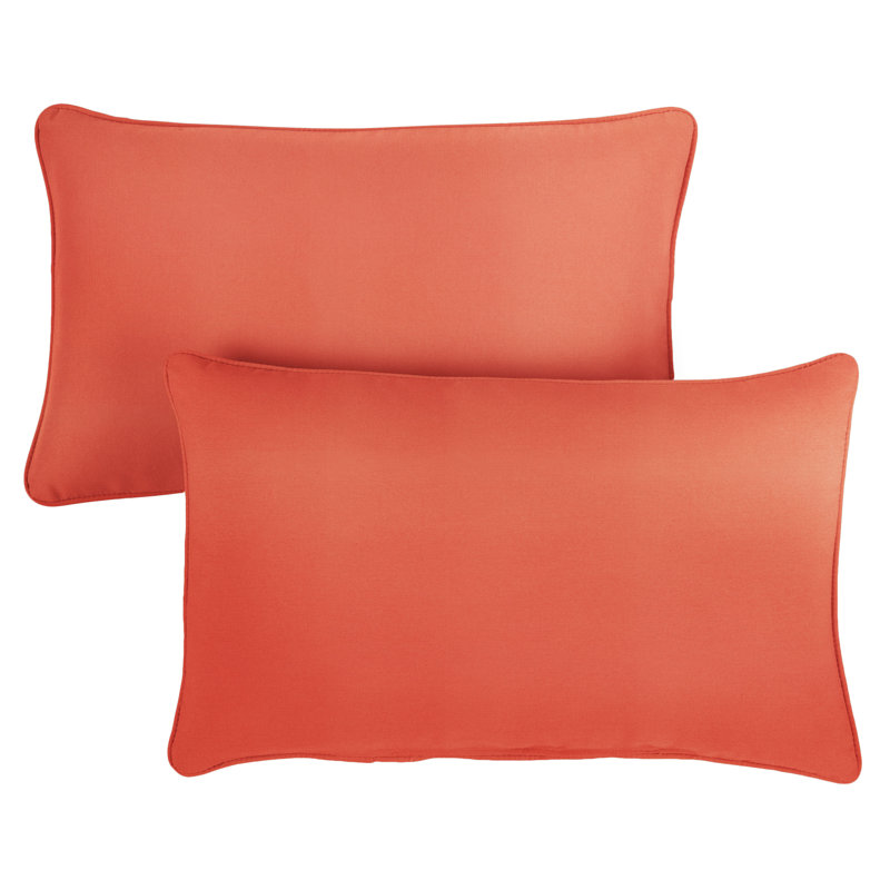 Ashish Outdoor Sunbrella Rectangular Pillow Cover & Insert, Rectangle 16 po H x 26 po L, Sunbrella - toile melon